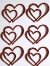 Sticker Doppelherzen glitter rot